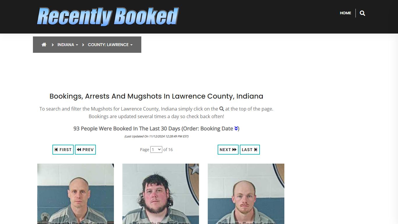 Bookings, Arrests and Mugshots in Lawrence County, Indiana