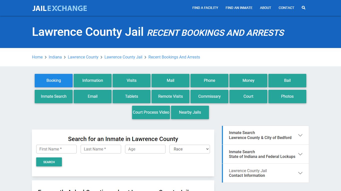 Lawrence County Jail Recent Bookings And Arrests - Jail Exchange