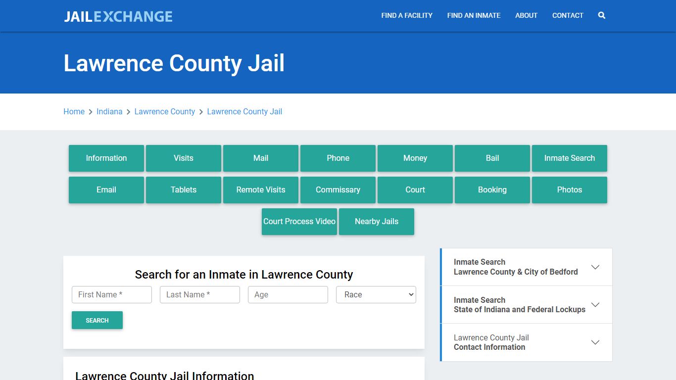 Lawrence County Jail Roster Lookup, IN, Inmate Search